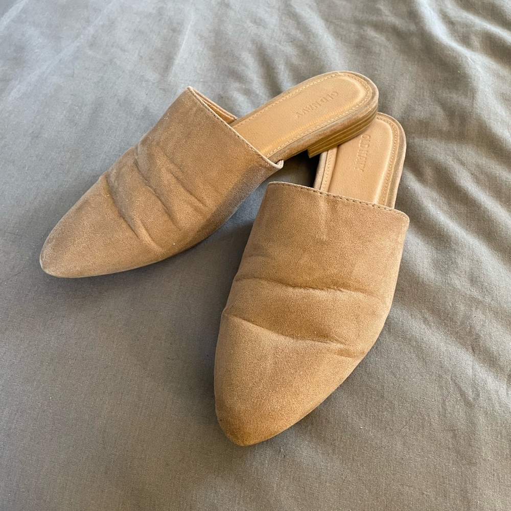 Tan Suede Mules